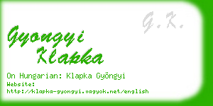 gyongyi klapka business card